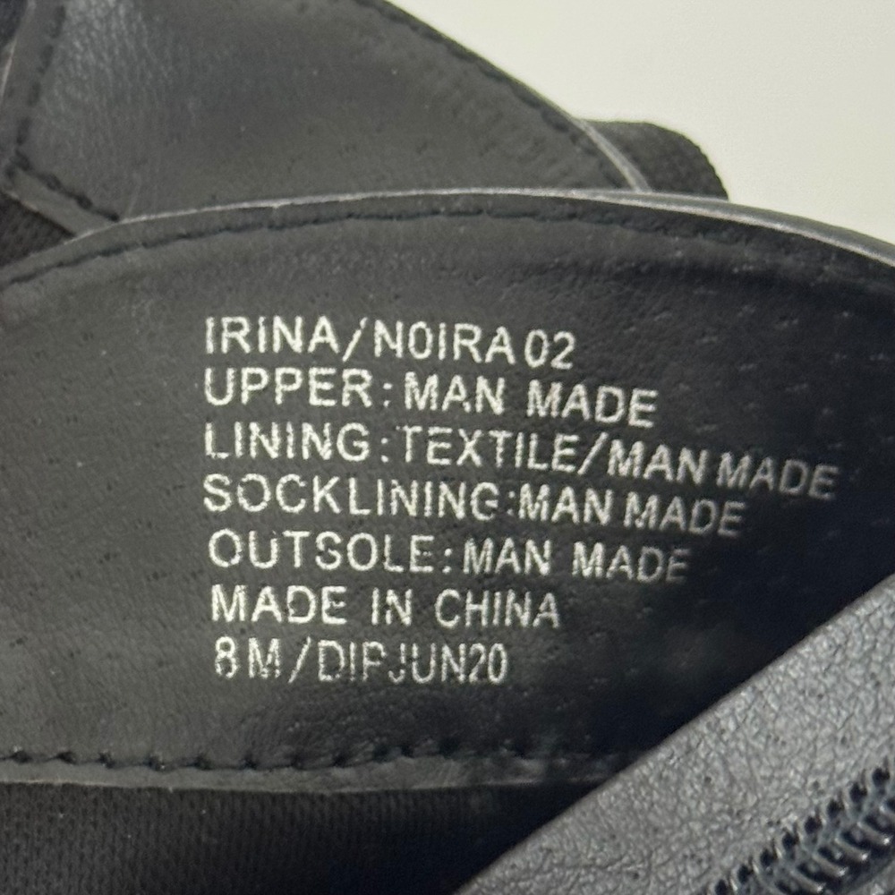 Black Moto Combat Boots Rhinestone Buckle Lug Sole Punk Biker Edgy Glam Size 8 - Picture 10 of 11